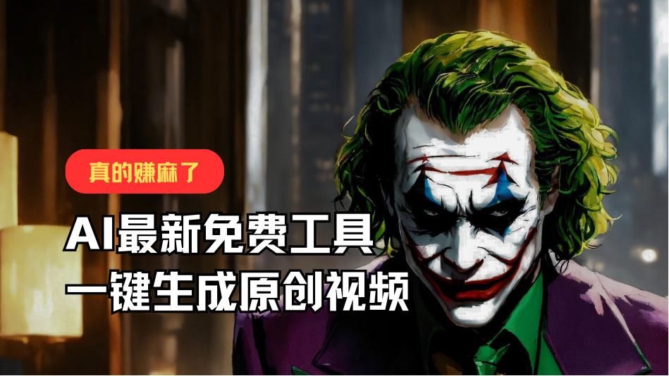 最新免费AI工具，一键生成原创视频，佛系搬运，轻松月入10000+！-AI网创