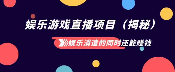 娱乐消遣的同时还能赚钱娱乐游戏直播项目（揭秘）-AI网创