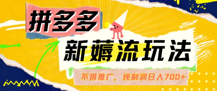 拼多多最新薅流玩法，无需开车推广，纯靠自然流吃饭-单纯赚50+利润，日入700+【揭秘】-AI网创
