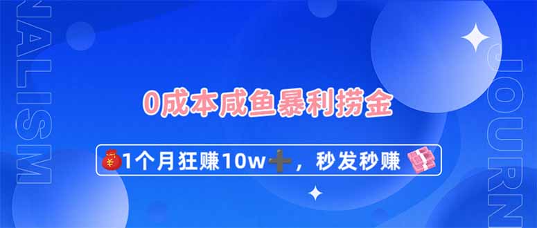 0成本闲鱼暴利捞金，1个月狂赚10W+，秒发秒赚新玩法-AI网创