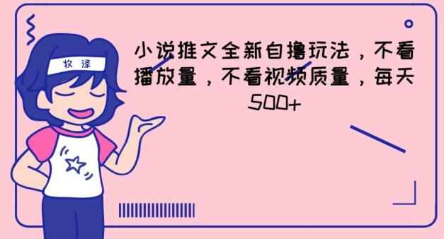 小说推文全新自撸玩法，不看播放量，不看视频质量，每天500+【揭秘】-AI网创