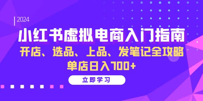 小红书虚拟电商入门指南：开店、选品、上品、发笔记全攻略 单店日入700+(更新)-AI网创