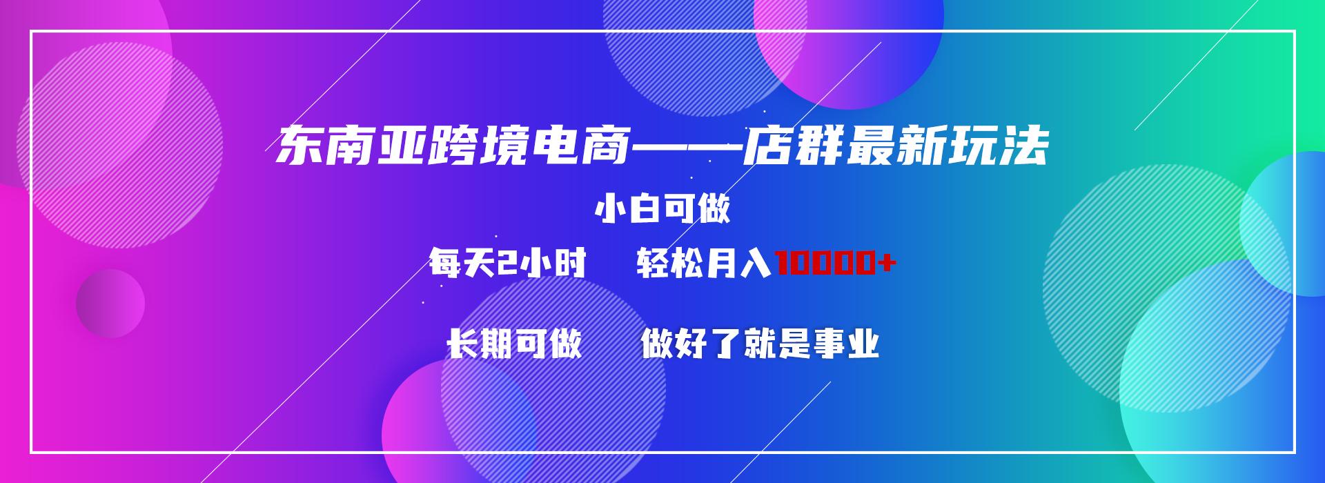 东南亚跨境电商店群新玩法2—小白每天两小时 轻松10000+-AI网创