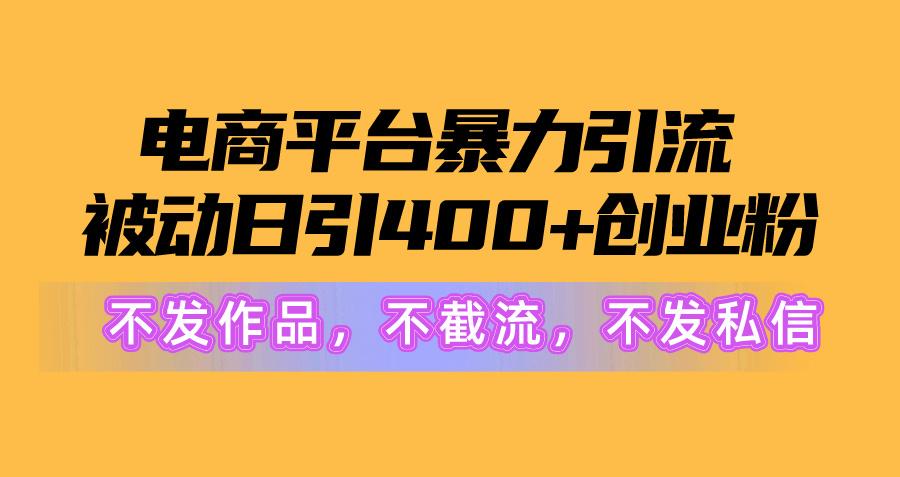 图片[1]-电商平台暴力引流,被动日引400+创业粉不发作品，不截流，不发私信-AI网创