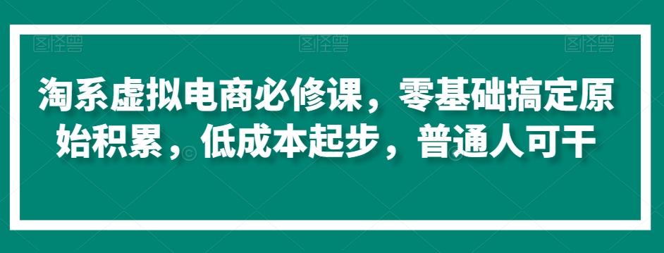 淘系虚拟电商必修课，零基础搞定原始积累，低成本起步，普通人可干-AI网创