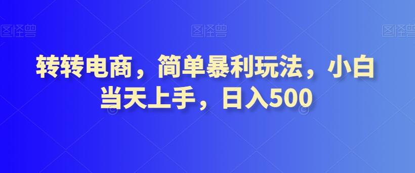 转转电商，简单暴利玩法，小白当天上手，日入500-AI网创
