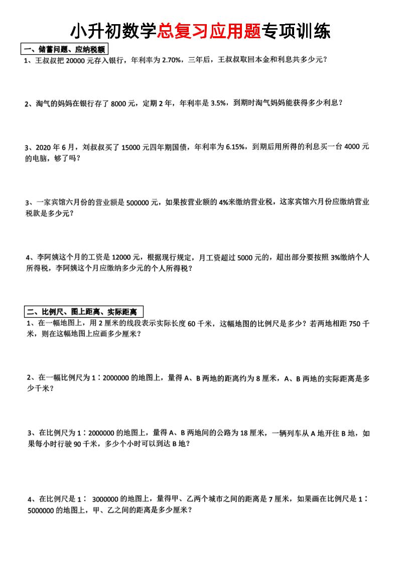 小升初数学【总复习应用题】-自学网资源