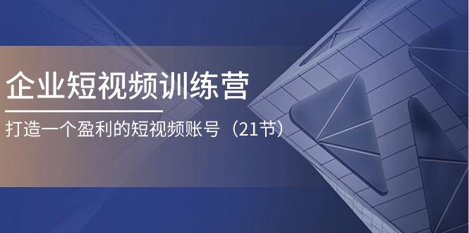 企业短视频训练营：打造一个盈利的短视频账号(21节-AI网创