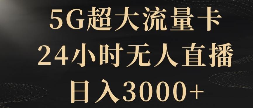 5G超大流量卡，24小时无人直播，日入3000+【揭秘】-AI网创