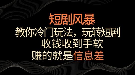 短剧风暴，教你冷门玩法，玩转短剧，收钱收到手软【揭秘】-AI网创