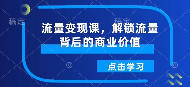 流量变现课，解锁流量背后的商业价值-AI网创
