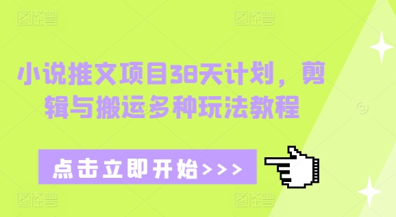 小说推文项目38天计划，剪辑与搬运多种玩法教程-AI网创