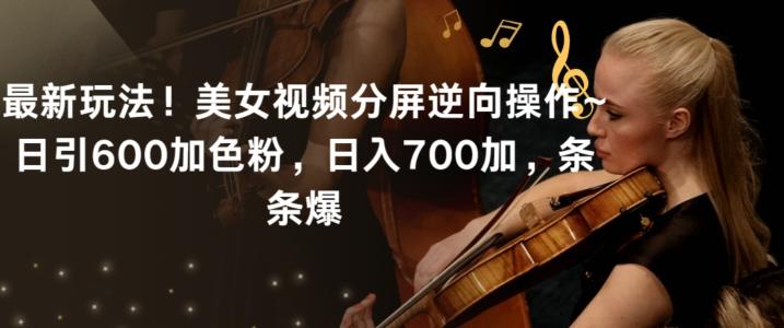 最新玩法！美女视频分屏逆向操作~日引600加色粉，日入700加，条条爆【揭秘】-AI网创