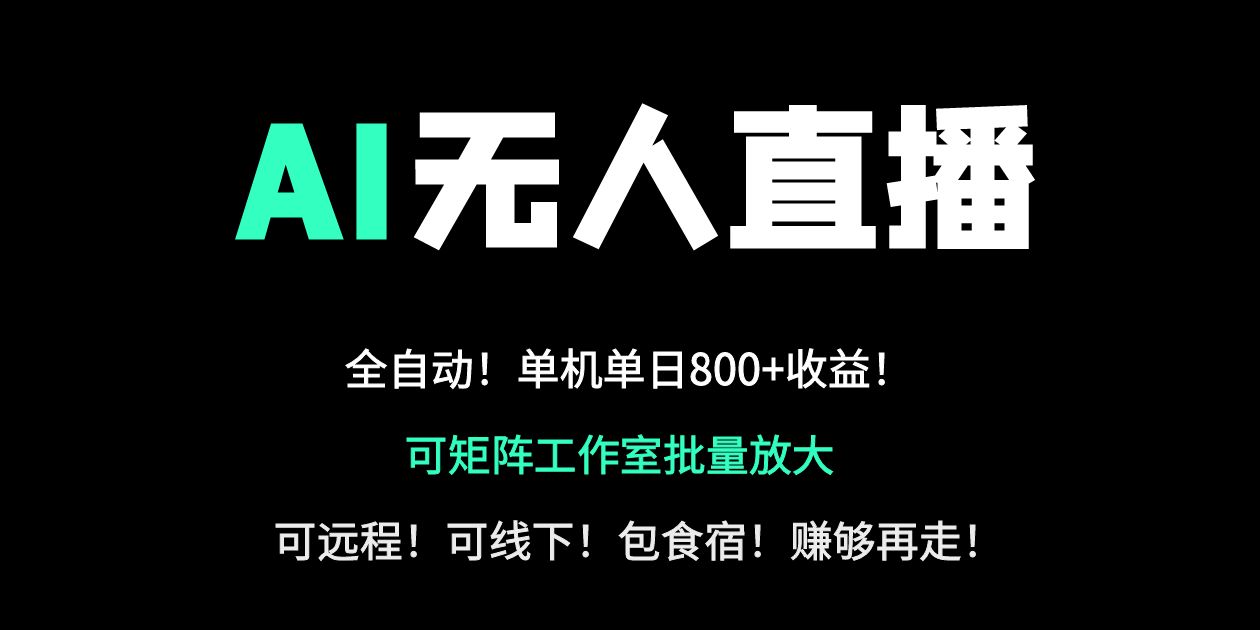24小时自动带货！AI无人直播副业日赚800+，轻资产创业首选-AI网创