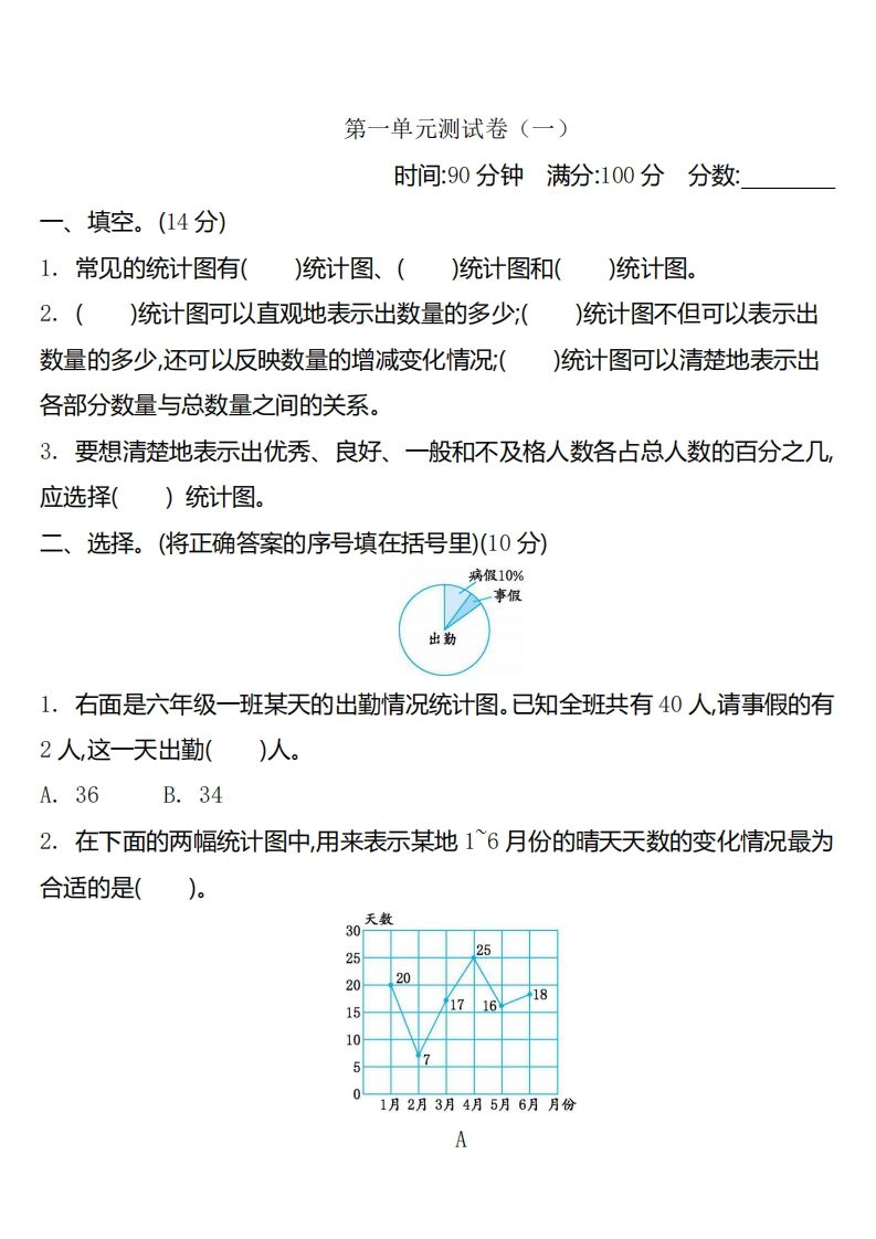 六下苏教版数学第一单元测试卷-2-自学网资源