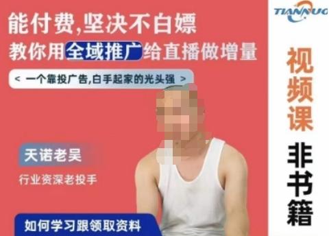 天诺老吴全域推广线上课，能付费坚决不白嫖，教你用全域推广给直播做增量-AI网创