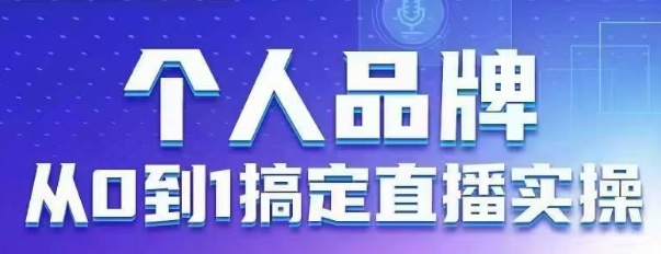 个人品牌：从0到1搞定直播实操，用直播为你的个人品牌赋能，六大实操板块，放大个人影响力-AI网创