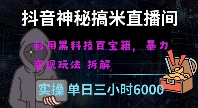 抖音神秘直播间黑科技日入四位数及格暴力项目全方位解读【揭秘】-AI网创
