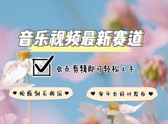 音乐视频赛道最新玩法，纯原创不违规，可所有平台同时发布，会点剪辑即可轻松拿捏【揭秘】-AI网创