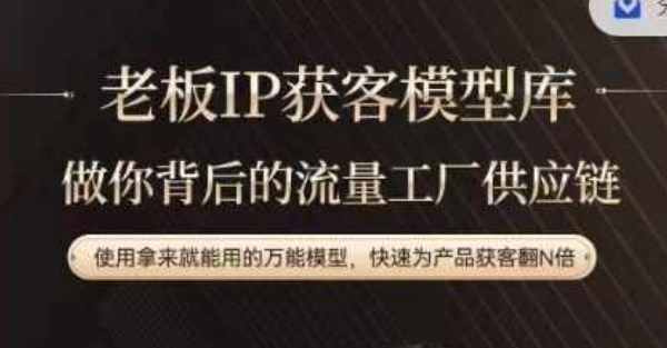 老板IP流量供应链，动作越少，账号越好，使用拿来就能用的万能模型，快速为产品获客翻N倍-AI网创