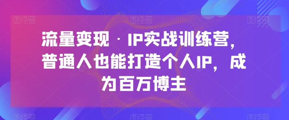 流量变现·IP实战训练营，普通人也能打造个人IP，成为百万博主-AI网创