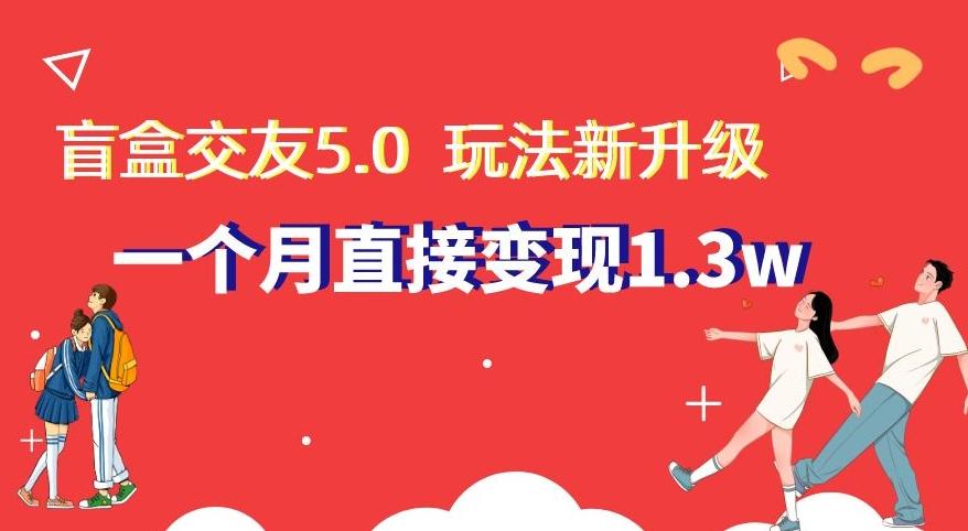 盲盒交友5.0，玩法全新升级，一个月直接变现1.3W，新手小白轻松上手【揭秘】-AI网创