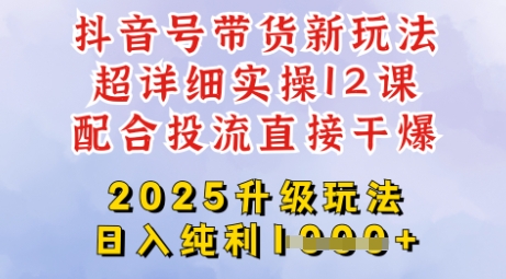 2025全新升级抖音带货玩法，一天纯利四位数，从剪辑到选品再到发布投流，超详细玩法揭秘-AI网创