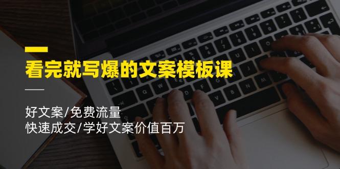 看完就 写爆的文案模板课，好文案/免费流量/快速成交/学好文案价值百万-AI网创