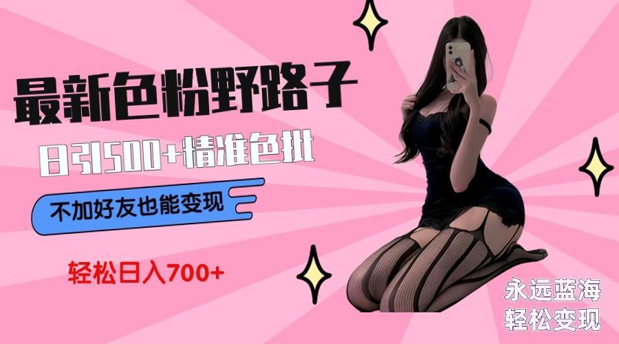 最新色粉变现野路子，日引500+老色批 可不加好友直接变现 小白轻松日入700+-AI网创