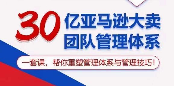 30亿亚马逊大卖团队管理体系，一套课，帮你重塑管理体系与管理技巧-AI网创