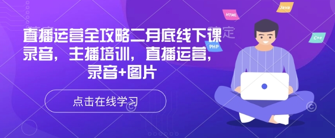 直播运营全攻略二月底线下课录音，主播培训，直播运营，录音+图片-AI网创
