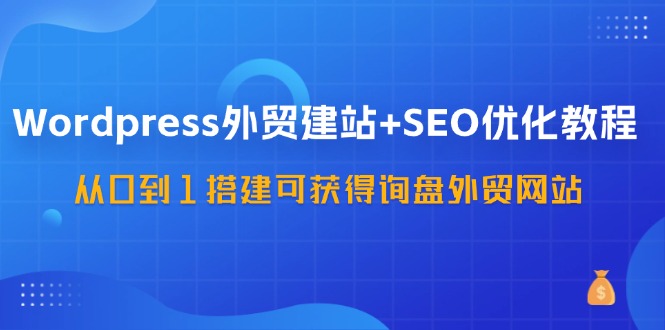 WordPress外贸建站+SEO优化教程，从0到1搭建可获得询盘外贸网站(57节课)-AI网创