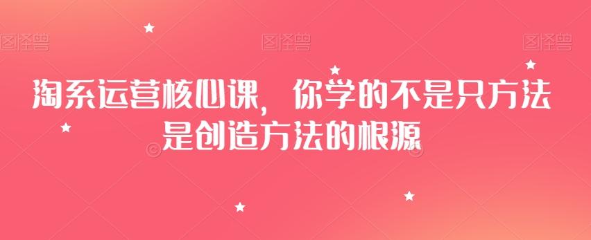 淘系运营核心课，你学的不是只方法是创造方法的根源-AI网创