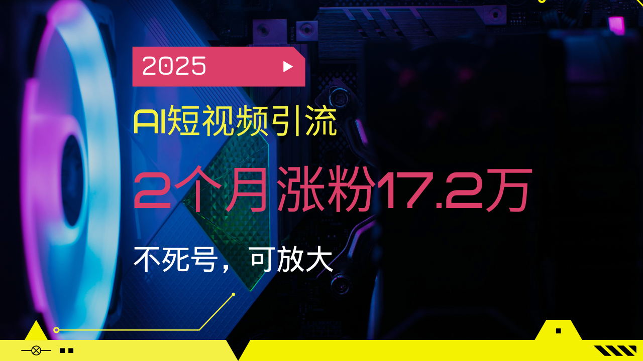 2025AI短视频引流，2个月涨粉17.2万，不死号，可放大-AI网创