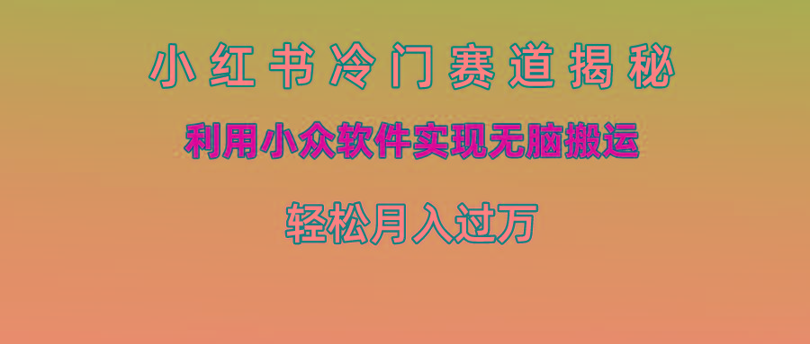 小红书冷门赛道揭秘,利用小众软件实现无脑搬运，轻松月入过万-AI网创