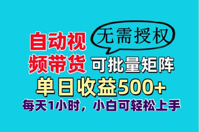 自动视频带货，可批量矩阵，单日收益500+、轻松实现睡后收益，小白可…-AI网创