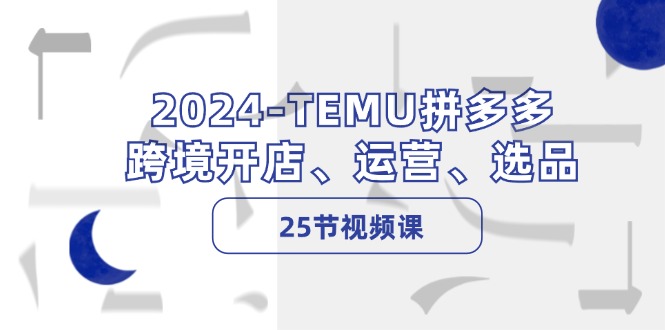 2024-TEMU拼多多·跨境开店、运营、选品(25节视频课-AI网创