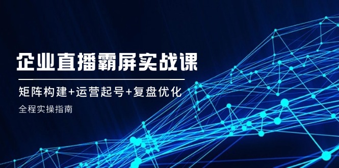 企业直播霸屏实战课：矩阵构建+运营起号+复盘优化，全程实操指南-AI网创