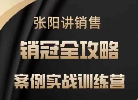 张阳讲销售实战训练营，​案例实战训练，销冠全攻略-AI网创