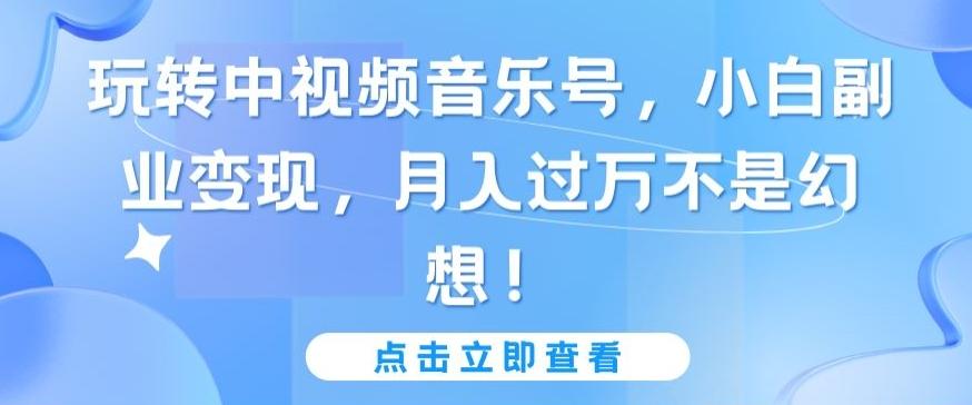 玩转中视频音乐号，小白副业变现，月入过万不是幻想【揭秘】-AI网创