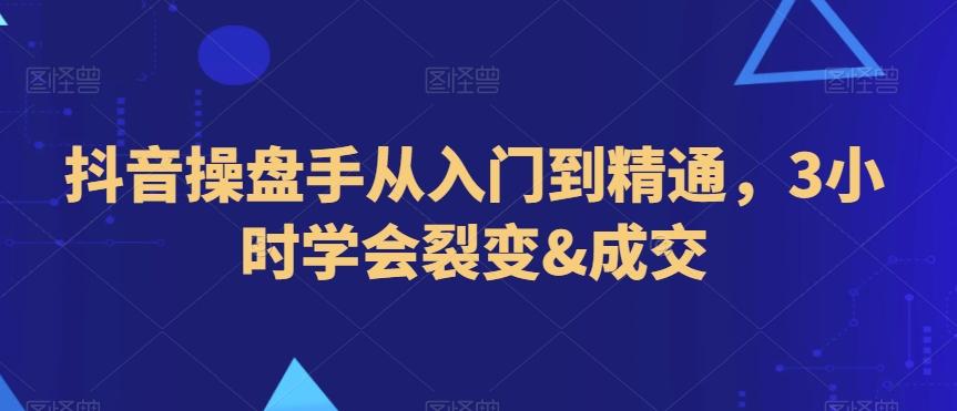 抖音操盘手从入门到精通，3小时学会裂变&成交-AI网创