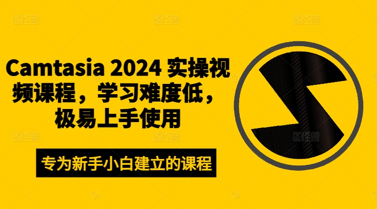 Camtasia 2024 实操视频课程，学习难度低，极易上手使用-AI网创