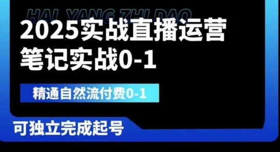 2025实战直播运营0-1，精通自然流付费0-1，可独立完成起号-AI网创