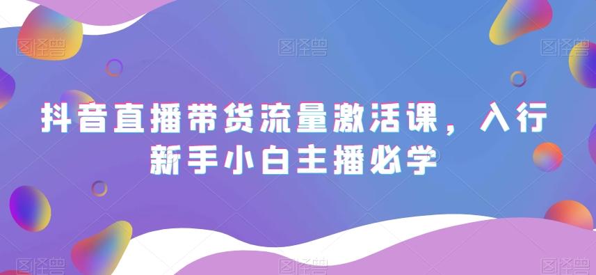 抖音直播带货流量激活课，入行新手小白主播必学-AI网创