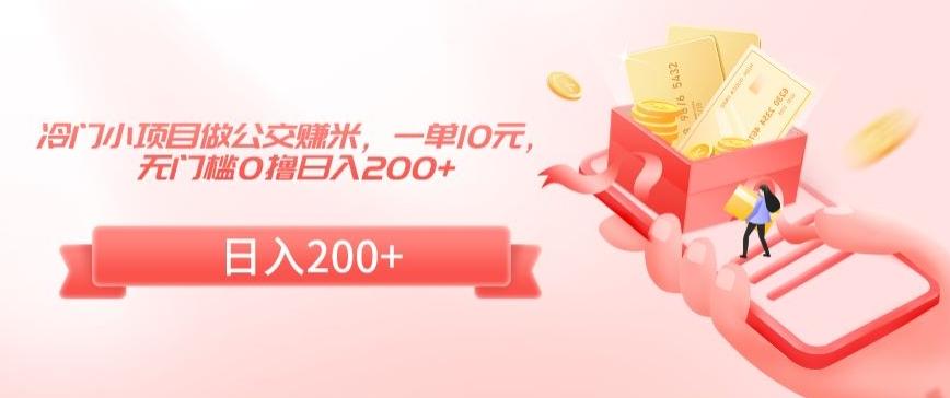 冷门小项目做公交赚米，一单10元，无门槛0撸日入200+【揭秘】-AI网创