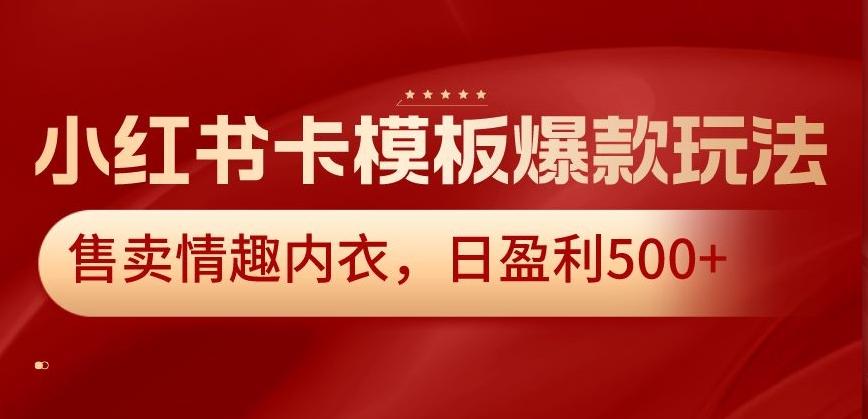 小红书卡模板爆款玩法，售卖情趣内衣，日盈利500+【揭秘】-AI网创