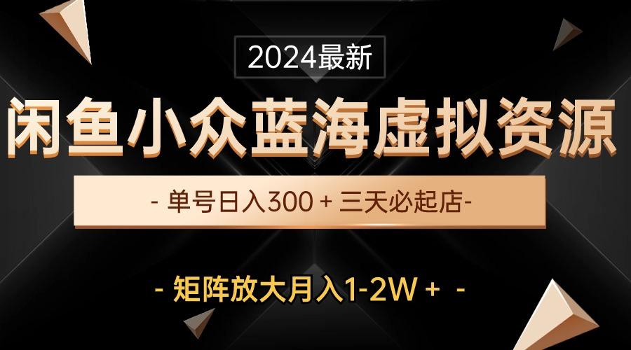 最新闲鱼小众蓝海虚拟资源，单号日入300＋，三天必起店，矩阵放大月入1-2W-AI网创