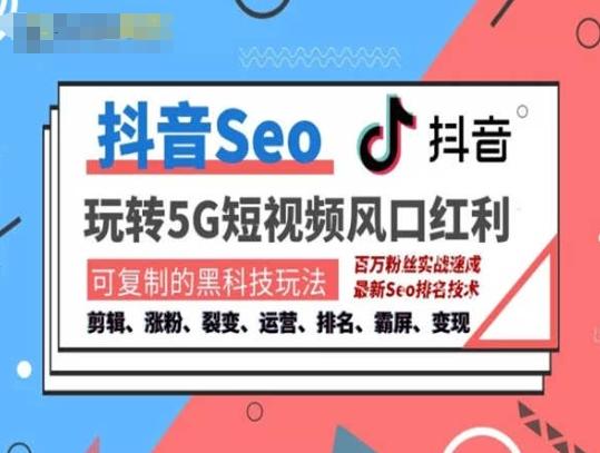 抖音SEO引流培训课程-抓住抖音风口，实现搜索排名，获取精准流量，快速成交变现-AI网创