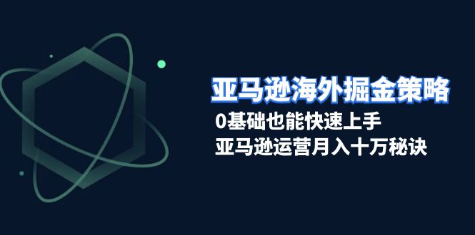 亚马逊海外掘金策略，0基础也能快速上手，亚马逊运营月入十万秘诀-AI网创