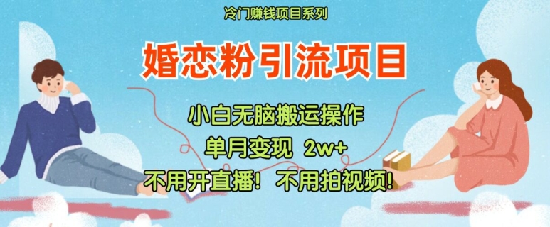 小红书婚恋粉引流，不用开直播，不用拍视频，不用做交付【揭秘】-AI网创